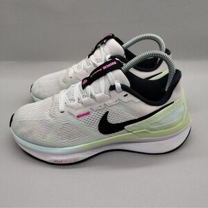 Nike Air Zoom Structure 25 Running Shoes Womens Size 7.5 White Black Lime